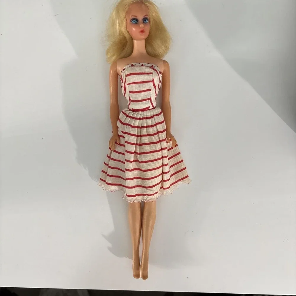 Vintage Barbie Sun Dress Premier Bild Lilli Rose Trim Red White Striped And Doll